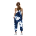 thumbnail image 6 of Kaemgyyd Toddler Baby Girl Jumpsuit Tie Dye Sleeveless Spaghetti Strap Romper Baggy One-Piece Outfit with Pockets Summer, 6 of 7