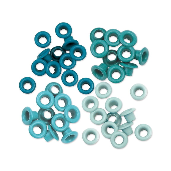 We R Memory Keepers Eyelets - Aqua Assortment, Standard, Pkg of 60