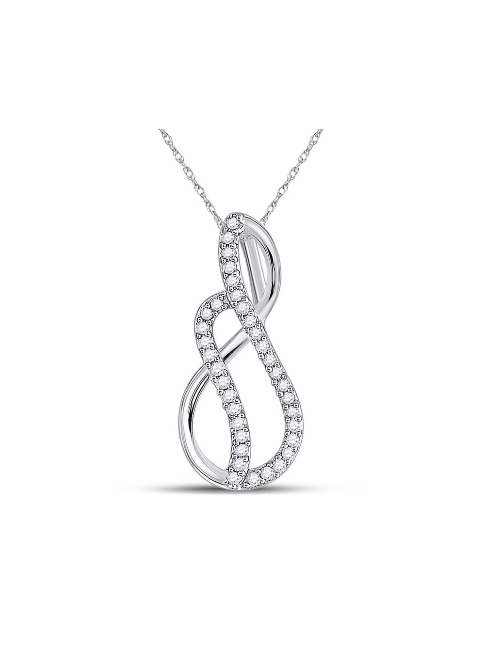 FB Jewels Sterling Silver Womens Round Black Color Enhanced Diamond Infinity Pendant Necklace 1/20 Cttw FB Jewels Sterling Silver Womens Round Black Color Enhanced Diamond Infinity Pendant Necklace 1/20 Cttw