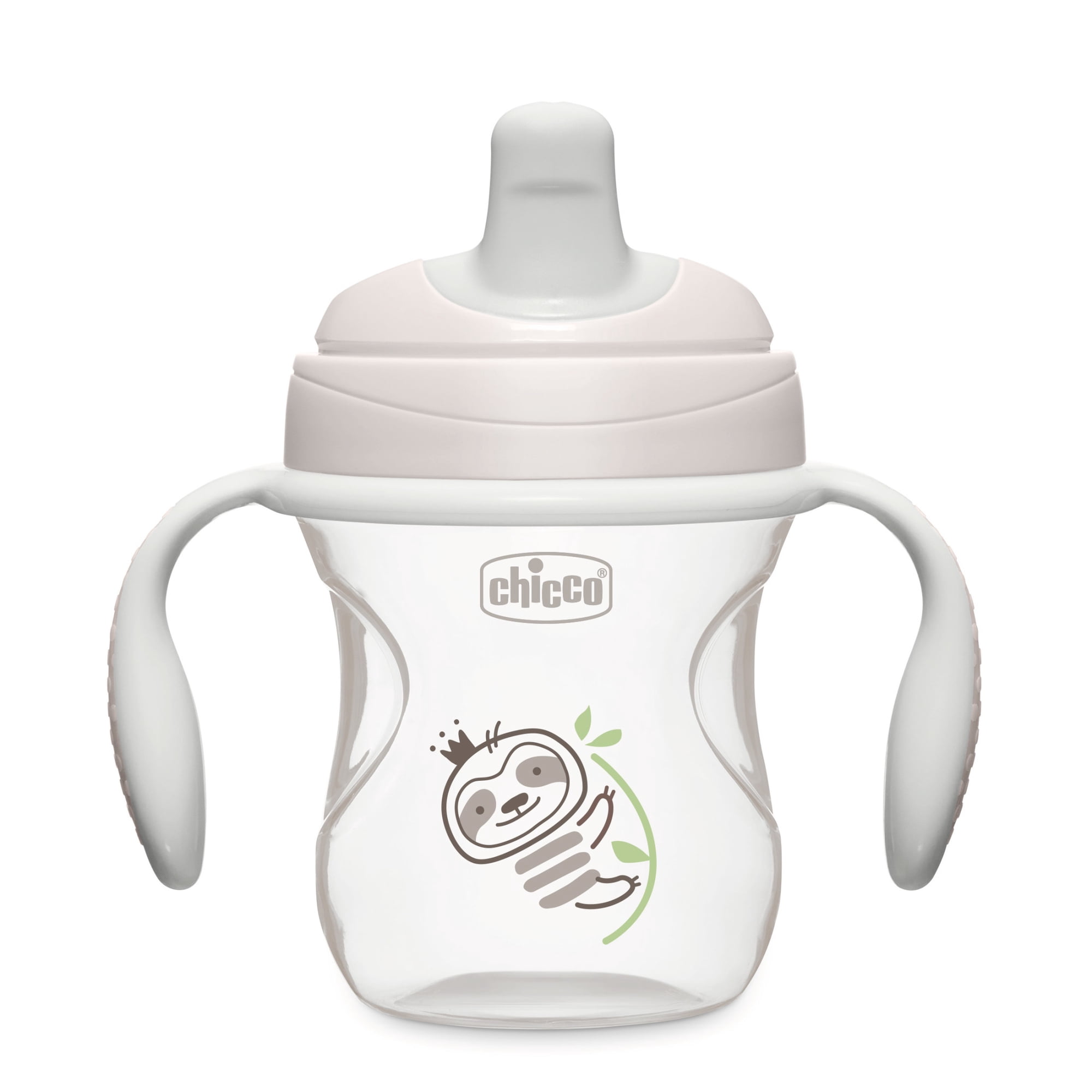 Chicco 7oz. Semi-soft Trainer with Bite-Resistant Spout, Snap-on Cap and Removable Handles, 6m+ - Grey