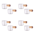 thumbnail image 1 of 8PCS Transparent Glass Creamer with Wooden Handle, Mini Coffee Milk Creamer Pitcher. 50Ml, 1 of 7
