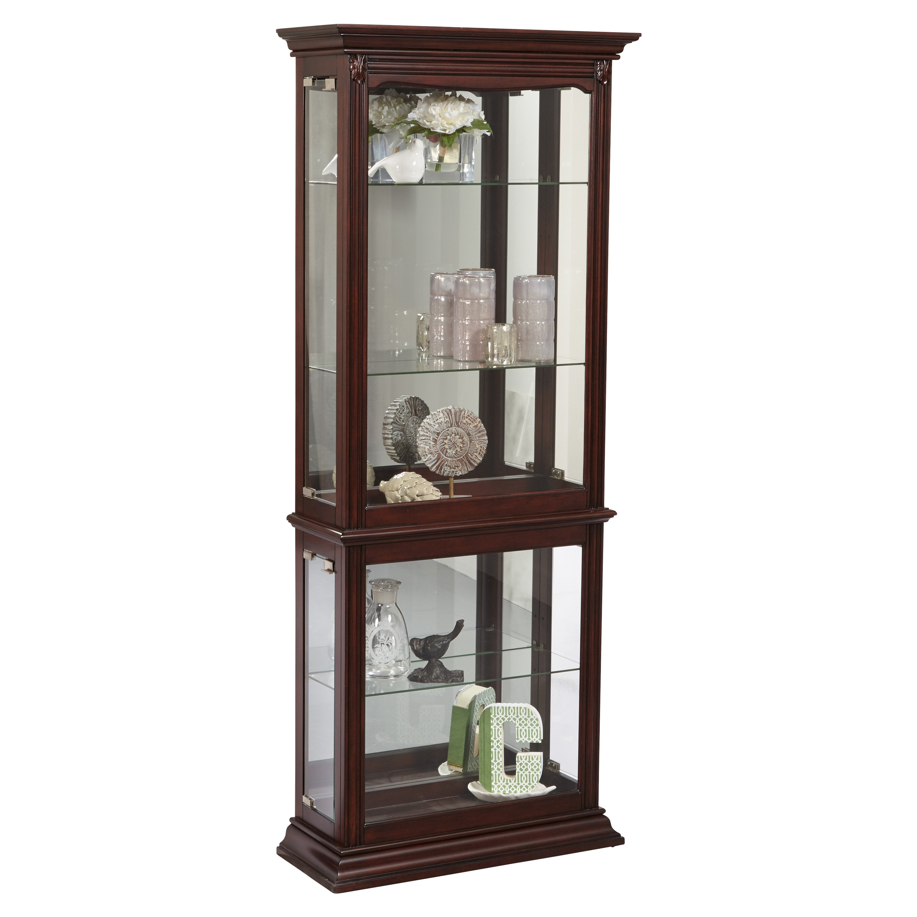 Right2Home Pulaski Dark Cherry Side Entry Curio Cabinet ...