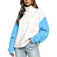 thumbnail image 3 of Jsaierl 1/4 Zip Sweatshirts for Women Plus Size Color Block Collared Sweatshirt Oversized Sweater Soft Long Sleeve Shirts Early Fall Fashion S-2XL, 3 of 6