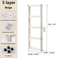 thumbnail image 2 of Amgo 47" H x 18.3" W x 5.12" D Slim 5-Tier Plastic Storage Cart with Wheels – Multi-Functional Storage Organizer, 2 of 6