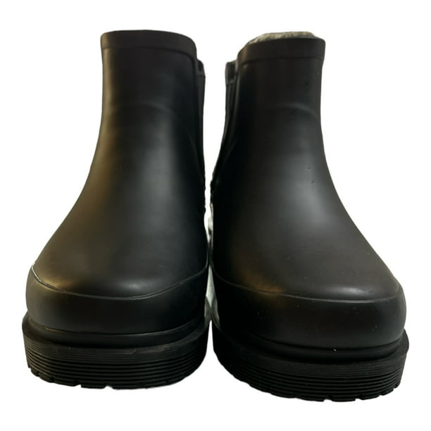 Chooka Women's Waterproof Faux Fur Lined Rubber Rain Boot (Black, 8 ...