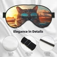 thumbnail image 4 of Goofa Cool Cat Driving Sunset Printed Sleep Eye Mask for Men Women, Zero Eye Pressure Sleeping Mask, Light Blocking Night Blindfold, Soft Eye Shade Cover, 4 of 7