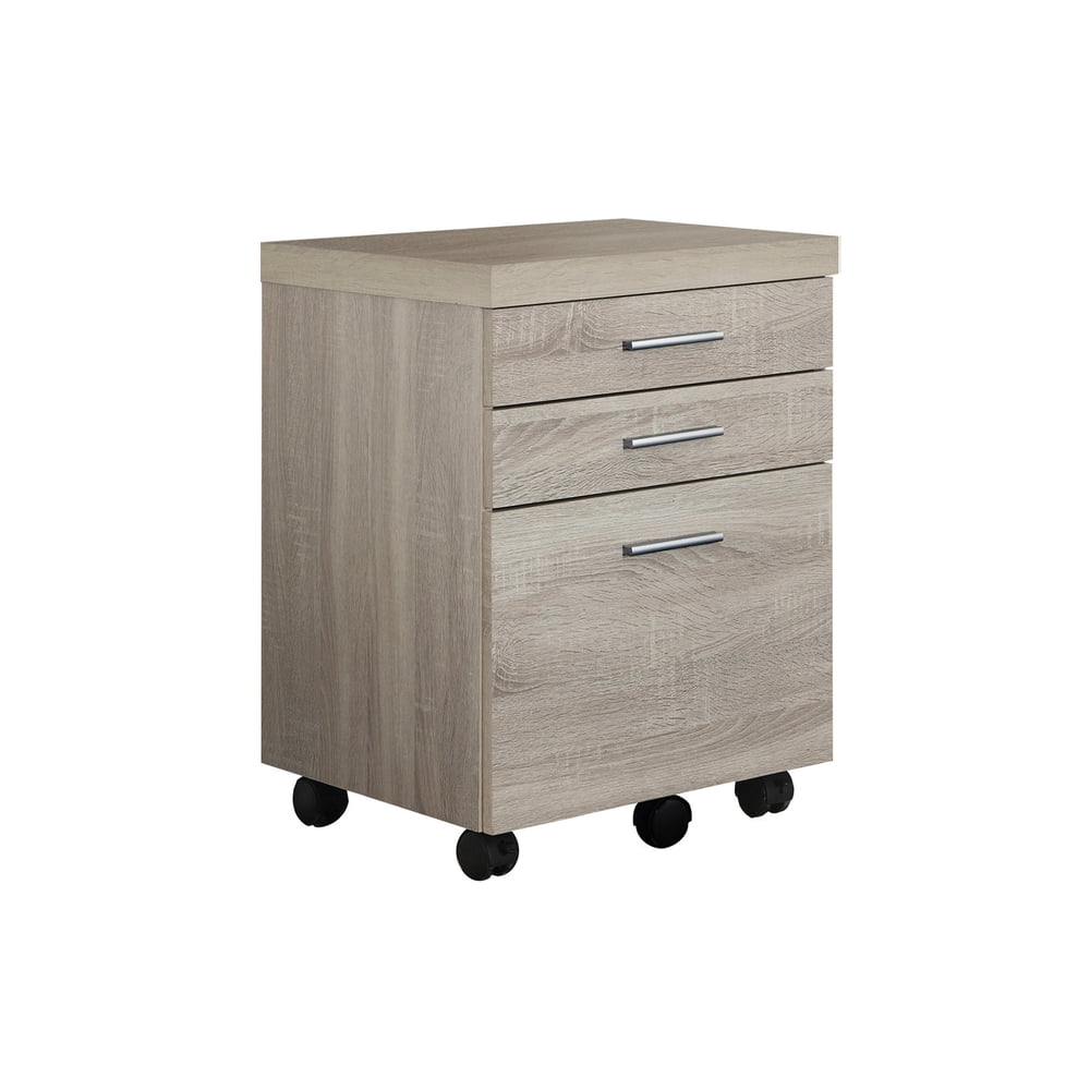 Monarch Filing 3 Drawer / Natural On Castors