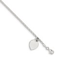 thumbnail image 1 of 925 Sterling Silver Engraveable Heart 6 Inch Childs Bracelet, 1 of 6