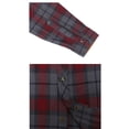 thumbnail image 5 of COEVALS CLUB Mens Flannel Long Sleeve Shirts Corduroy Lined Snap Button Up Cotton Western Plaid Shirts (Merlot, Gray/L 8#), 5 of 6