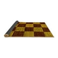 thumbnail image 2 of Ahgly Company Indoor Round Checkered Yellow Modern Area Rugs, 4' Round, 2 of 4