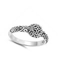 thumbnail image 4 of Oxidized Heart Swirl Filigree Celtic Ring .925 Sterling Silver Band Jewelry Female Male Size 7, 4 of 4