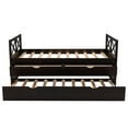 thumbnail image 3 of Euroco Captain Wood Bed with Trundle and Drawers, Twin for Kids Bedroom, Brown, 3 of 13