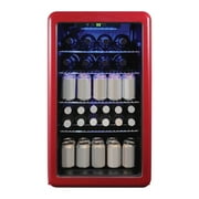 Magic Chef 0.7-cu. ft. 700-Watt Retro Countertop Microwave and 3.4-cu. ft. Retro Beverage Cooler Kit, Red