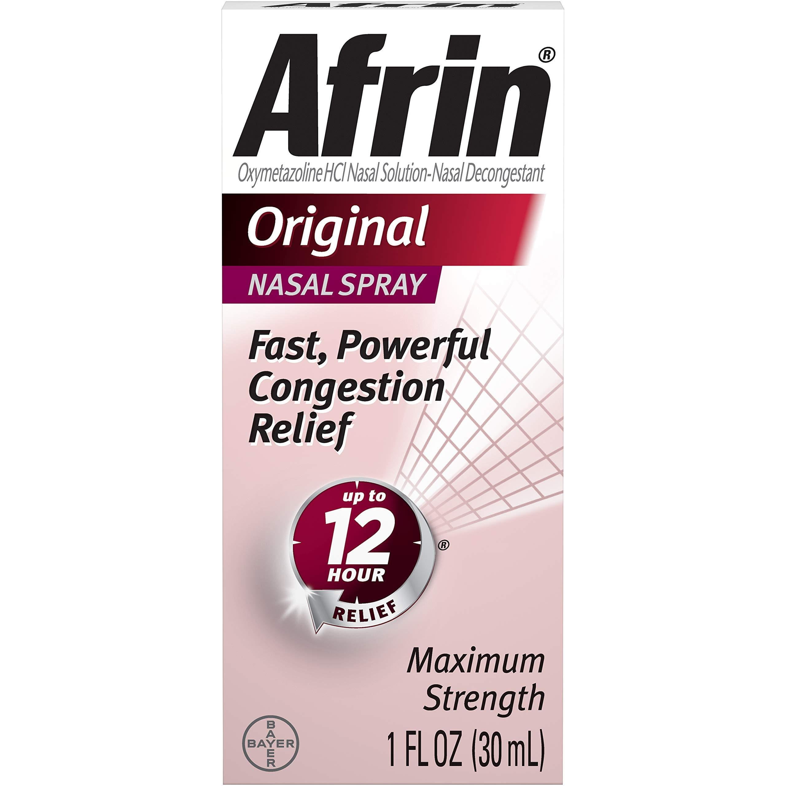 Afrin 12 Hour Decongestant Nasal Spray, Original, 1Ounce