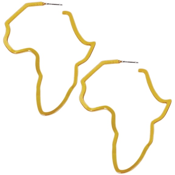 BESTYASH African Map Earrings for Women and Mothers, Golden Alloy Jewelry Gift for Holidays, Birthdays, and Special Occasions