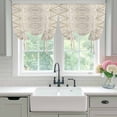 thumbnail image 4 of Black Beige Boho Balloon Curtains for Living Room/French Door, Vintage Ethnic Tribe Abstract Art Tie Up Curtains 63 Inch Length Energy Saving Kitchen Curtains Shades for Windows 42"x63", 4 of 8