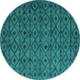 thumbnail image 1 of Ahgly Company Machine Washable Indoor Round Abstract Turquoise Blue Modern Area Rugs, 7' Round, 1 of 4