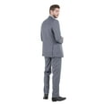 thumbnail image 2 of Mid Grey Men's Hybrid-Fit 3pc Paisley Suit w/ Wide Black Shawl Collar, 2 of 4