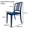 thumbnail image 2 of Fohfurniture FOH Set de 4 Sillas para Jardín y Terraza, Sillas Apilables para Exterior e Interior con Marco de Aluminio, Soporta 220 kg, Sin Montaje, 2 of 9