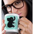 thumbnail image 2 of 3drose, Elephant on Pastel Blue, 15oz Two-tone Black Mug, 2 of 6