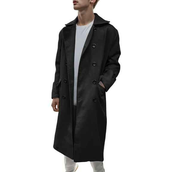 Men's Casual Windbreaker Wool Coat for Autumn Winter Slim Fit Lightweight Outerwear Jacket