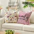 thumbnail image 4 of Sm:)e Sweet Home Family Birds Floral Pillow Cover Set of 4 18x18 Inch, Pink, 4 of 6