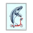 thumbnail image 2 of Stupell Industries Whale Riding Red Scooter Marine Sea Life Graphic Art Gray Framed Art Print Wall Art, Design by Amelie Legault, 2 of 5