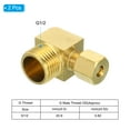thumbnail image 3 of Uxcell G1/2 Male x 6mm Tube OD Brass Compression Tube Fitting 90 Degree Elbow Pipe Tube Fitting, 2 Pack, 3 of 6