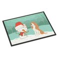 thumbnail image 1 of Carolines Treasures CK2072MAT Tapis Intérieur Ou Extérieur 18 x 27 Po. Rouge Spaniel Snowman Noël, 1 of 4