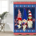 thumbnail image 4 of Sonernt Gnomes July 4th Independence Day Shower Curtain 72x72 inch, Waterproof Lightweight Polyester Fabric Bath Curtains with 12 Hooks for Bathroom Bathtub, Durable Washable Quick-Drying, 4 of 7