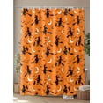 thumbnail image 4 of Fsddascl Red Orange Halloween Shower Curtain Set - Small 36" x 72" Washable Bathtub Curtain with 12 Hooks, Flying Witch Bats Moon Waterproof Fabric Stall Shower Curtains for Bathroom/Bathtub Décor, 4 of 6