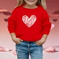 thumbnail image 2 of Gelikeya Toddler Kids Girls Sweatshirts Valentine's Day Fashion Cute Shirts Long Sleeve Round Neck Pullover Tops 2-9Y #01 Red & 2-3 Years, 2 of 5