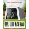 thumbnail image 6 of VEVOR Outdoor Storage Shed, 8 x 14 ft Portable Storage Tent with Roll-up Door & Vents, Waterproof Canopy Shed Shelter, Heavy Duty Frame, Patio Garage Carport for Motorcycle, Lawn Mower, Bike, Grey, 6 of 9