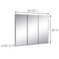 thumbnail image 3 of White Bathroom Medicine Cabinet, Cyprus 36 in., 3 Frameless Mirrored Doors, Wall Mount or Recessed, Pre-Assembled, 3 of 14
