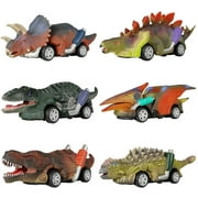 DINOBROS Dinosaur Toy Pull Back Cars, 6 Pack Dino Toys for 3 Year Old Boys and Toddlers, Boy Toys Age 3,4,5 and Up, Pull Back Toy Cars, Dinosaur Games with T-Rex by GreenKidz