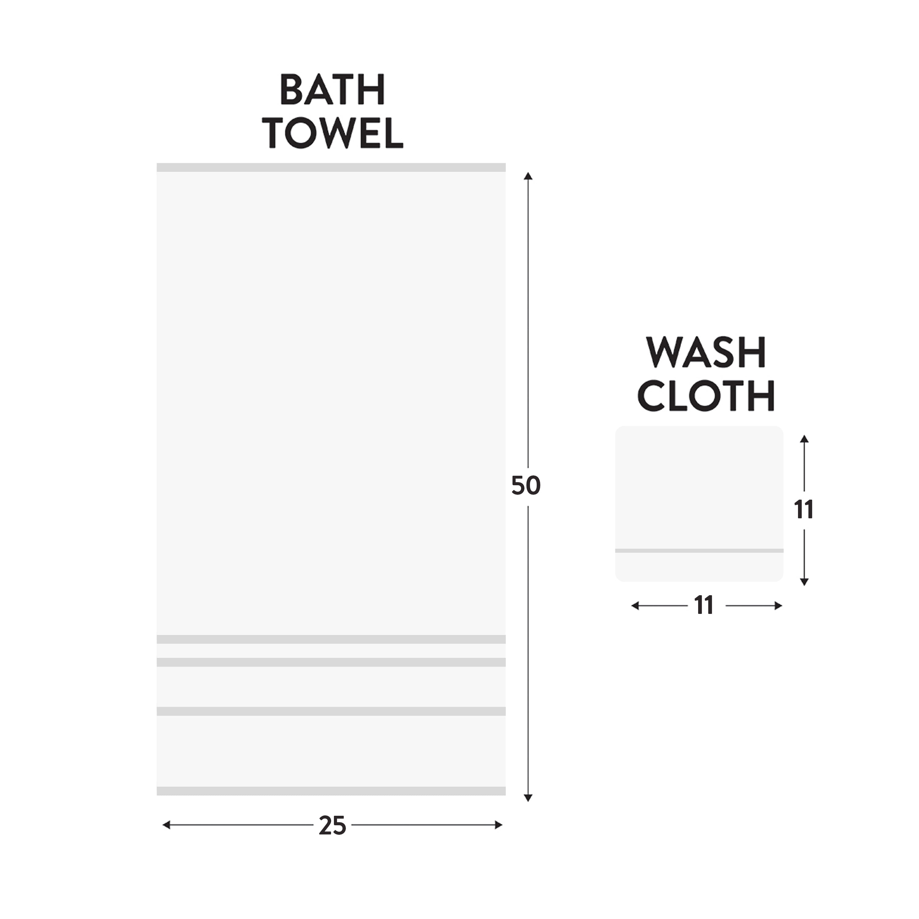 True Hue 24 Piece Cotton-Recycled Polyester Bleach Safe Bath Towel Set, White