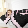 thumbnail image 4 of Manfei Letter F Monogrammed Full Size Comforter Sets,Pink Bow Bowtie Bedding Comforter Set,Galaxy Starry Sky Bedding Sets For Child,Microfiber Room Decorative Reversible,3-Piece, 4 of 8