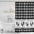 thumbnail image 3 of Farmhouse Black Plaid Shower Curtain, Waterproof Shower Curtains for Bathroom, Vintage Country Cock Checkered Washable Fabric Bathtub Curtain Set Bath Decor with 12 Hooks Stall 36"x72", 3 of 8