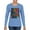 Light Blue, variant on Colorful Cat Portrait | Cat Lover Owner | Dean Russo Art Animal Lover Womens Long Sleeve T-Shirt, Heather Grey, S