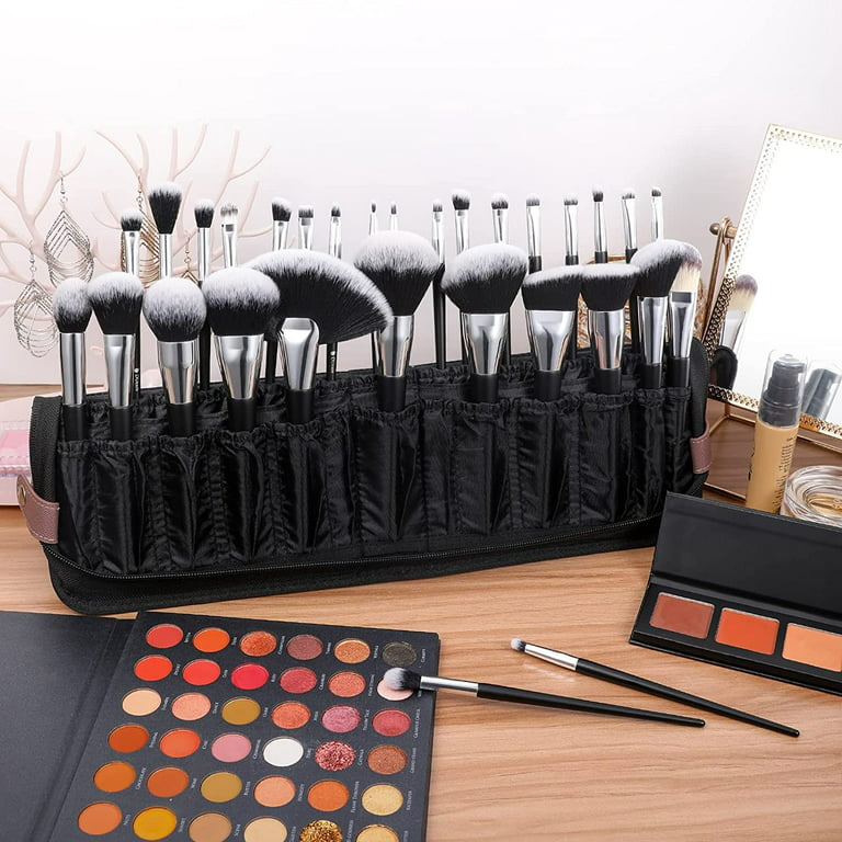 DUcare Makeup Brush Organizer Folding Travel Size Professional Makeup Brushes Case Bag Stand-up Cosmetic Bag Artist Storage Bag - Walmart.com