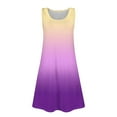 thumbnail image 7 of LTTVQM Girls Dress 5-6 Casual Gradient Sundress Comfy Sleeveless Tank Dresses Fashion Round Neck Cover Up Dresses with Pocket Royal Blue 5-6, 7 of 7