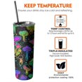 thumbnail image 6 of 20oz Colorful Mushroom Star Black Pattern Skinny Tumblers Stainless Steel Tumbler with Lid and Straw,Vacuum Insulated Double Wall Travel Tumbler Cups with Cleaning Brush for Coffee,Tea, 6 of 6