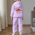 thumbnail image 6 of MEZZALL Girls Winter Outfits Sets Fuzzy Hoodie Joggers Sweatshirt Tops Hoodie Trousers Pants Comfy Casual Two Piece Cartoon Playwear Bowknot Print Holiday Long Sleeve Clothing Sets, 6 of 6