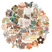 Waterproof Boho Stickers Pack, Laptop Stickers 100pcs, Aesthetic Stickers, Vinyl, Vsco, Cute Stickers for Water Bottle Computer, Bohemia Aesthetic Vintage Stickers for Adults Women Kids Teen Girls