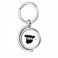 thumbnail image 1 of Spain Outline Map Hello Greetings Rotating Keychain Metal Keyring Holder, 1 of 2