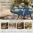 thumbnail image 6 of Round Outdoor Tablecloth with Umbrella Hole and Zipper, Vintage Slate Blue Starfish Tablecloth with Elastic Waterproof, Summer Coastal Beach Marine Life Patio Table Covers for 45" - 54" Pool Tables, 6 of 9