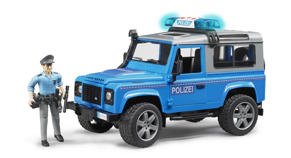 1/16 Land Rover Police With Horse Trailer Horse and Officer by Bruder 02588 