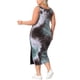thumbnail image 3 of Vestido de verano sin mangas para mujer de talla grande Agnes Orinda, con diseño de teñido anudado, abertura lateral, escote en V, estilo casual midi, talla 3X, color gris azul., 3 of 5