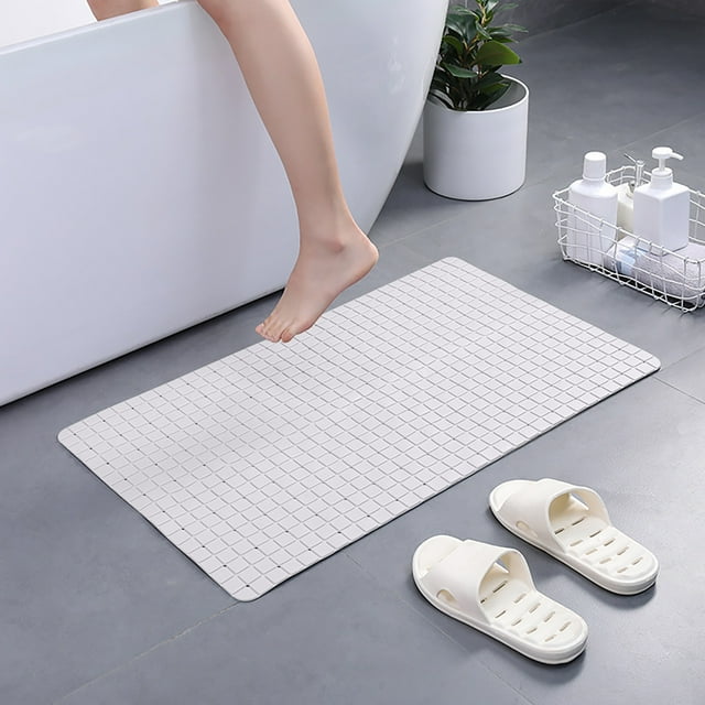 Xihbxyly Alfombrilla Antideslizante para Bañera, Alfombrilla de Ducha de Pvc Suave, Ventosas Antideslizantes, Diseño Inodoro y Lavable a Máquina, Drenaje Rápido, Práctica para Bañera y Ducha, Uso Dom