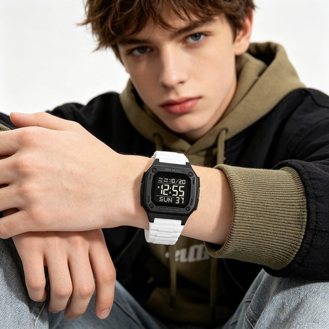 Reloj Deportivo Digital con Función Luminosa Nocturna, Sumergible 50m, Cronómetro, Alarma, Correa de Silicona, Uso Casual al Aire Libre para Hombres, Mujeres, Jóvenes y Estudiantes